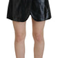Elegant High Waist Mini Skirt in Shiny Black