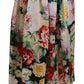 Exquisite High Waist Floral Silk Skirt