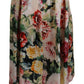 Exquisite High Waist Floral Silk Skirt