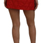 Elegant High Waist Mini Skirt in Red