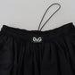 Elegant High Waist Midi Skirt in Black
