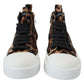 Exquisite Leopard Print Mid-Top Sneakers