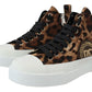 Exquisite Leopard Print Mid-Top Sneakers