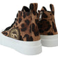 Exquisite Leopard Print Mid-Top Sneakers