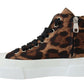 Exquisite Leopard Print Mid-Top Sneakers