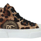 Exquisite Leopard Print Mid-Top Sneakers