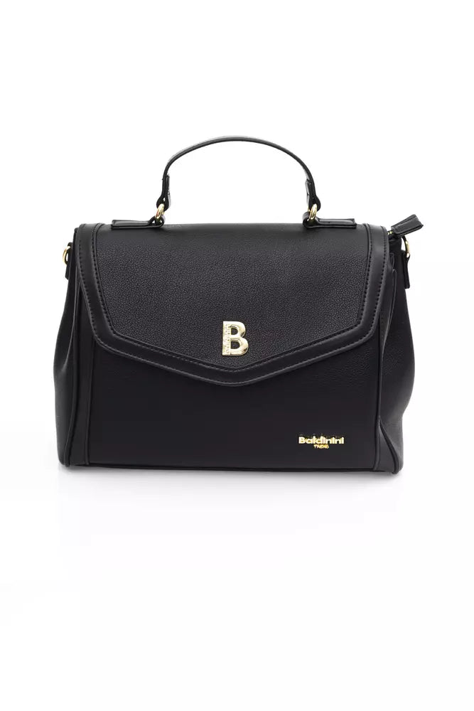 Black Polyethylene Women Handbag