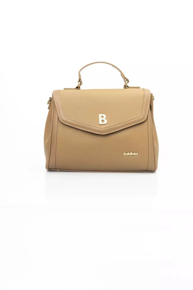 Beige Polyethylene Women Handbag