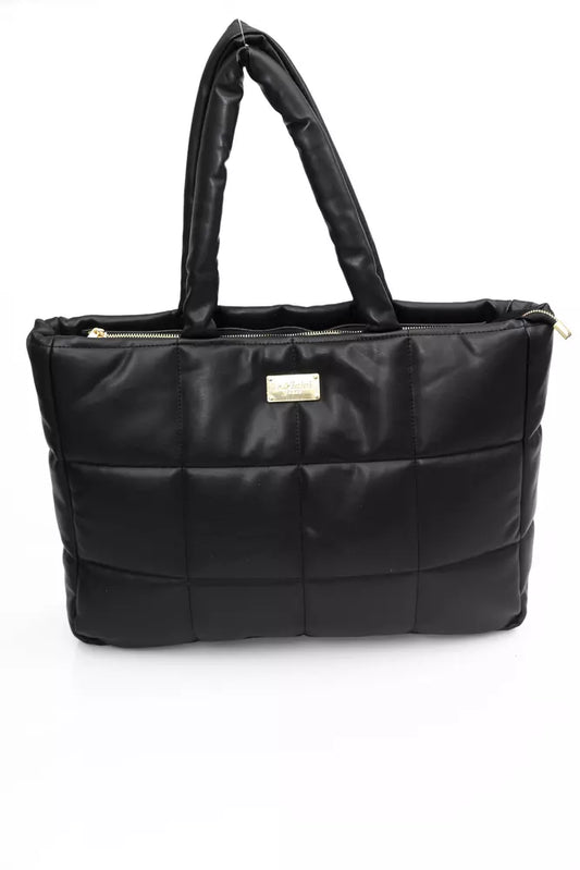 Black Polyethylene Women Shoulder Bag