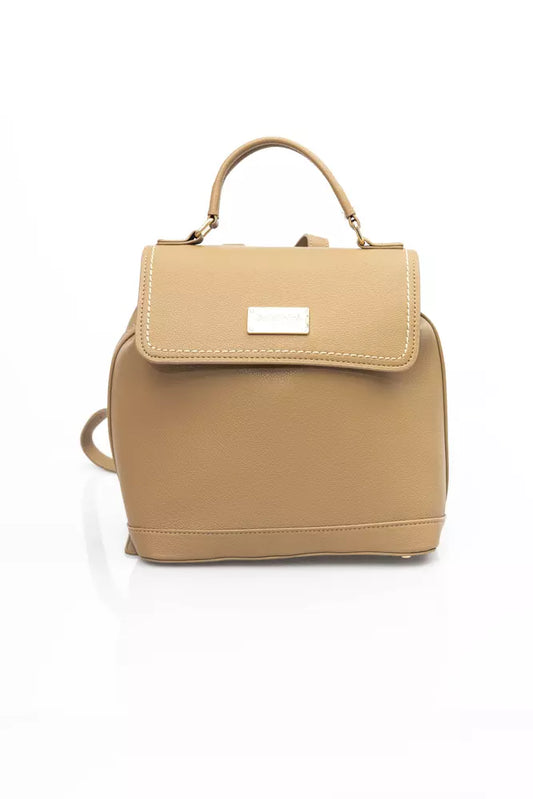 Beige Polyethylene Women Backpack