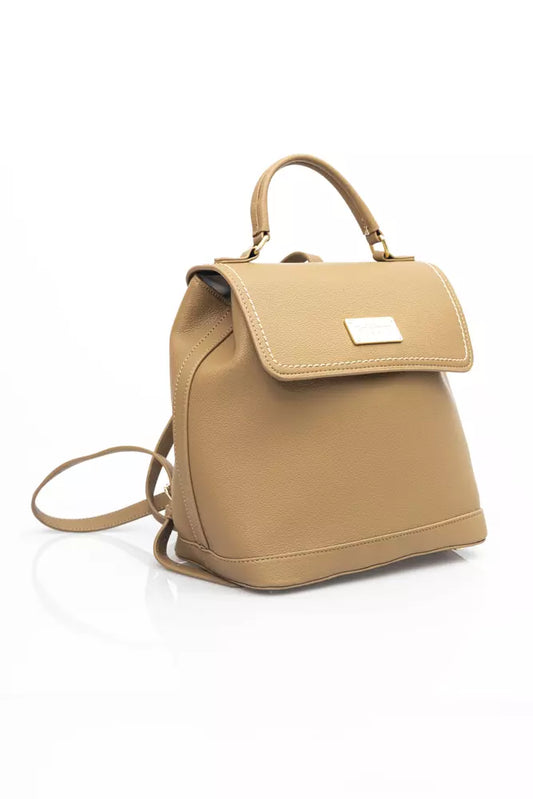 Beige Polyethylene Women Backpack