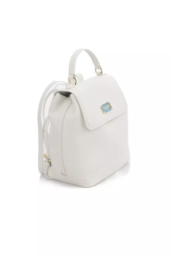 White Polyethylene Women Backpack