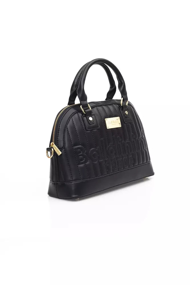 Black Polyethylene Women Handbag