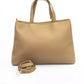 Beige Polyethylene Women Handbag