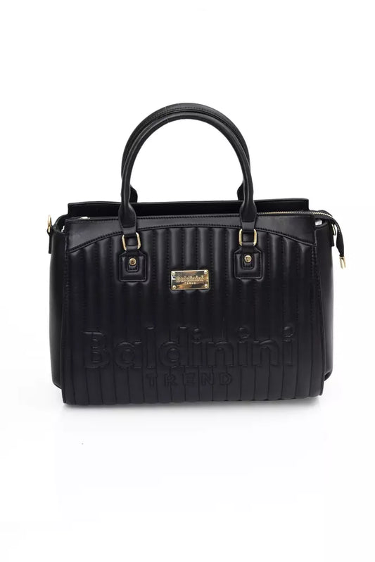 Black Polyethylene Women Handbag