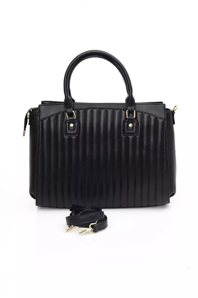 Black Polyethylene Women Handbag