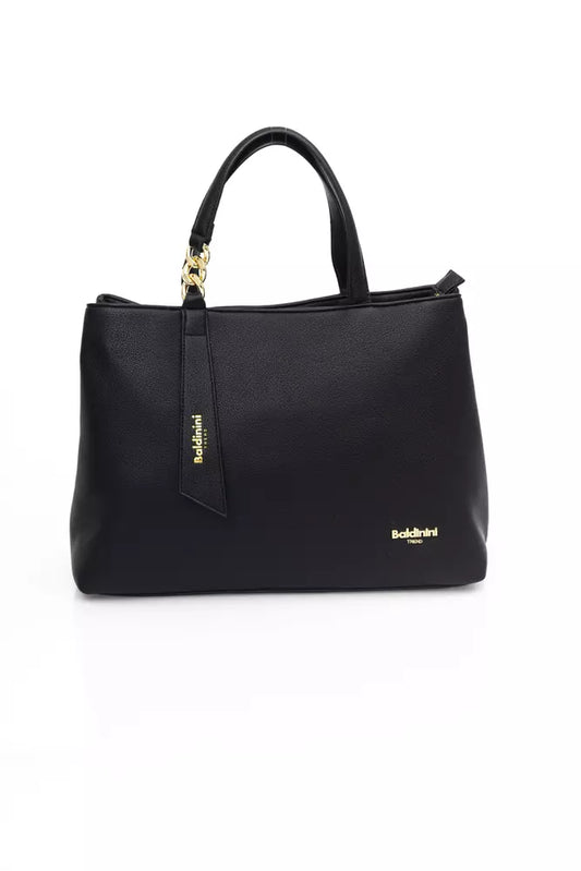 Black Polyethylene Women Handbag