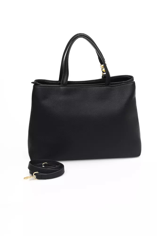 Black Polyethylene Women Handbag