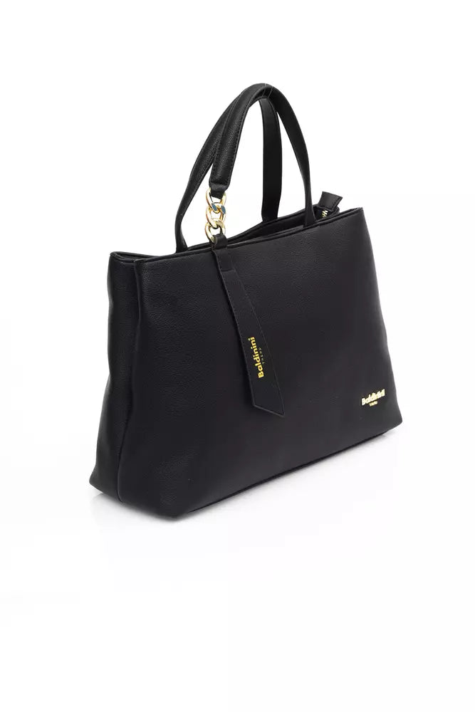 Black Polyethylene Women Handbag