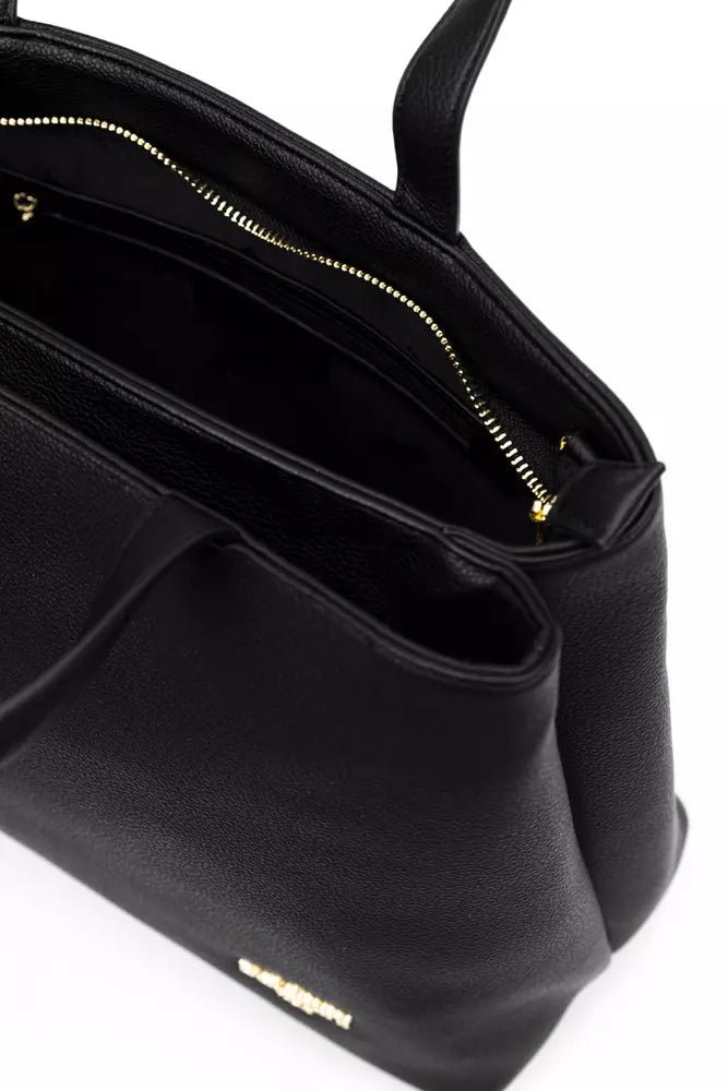 Black Polyethylene Women Handbag