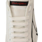Elegant White & Red Leather Sneakers