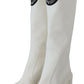 Elegant White Leather Knee Boots