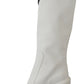 Elegant White Leather Knee Boots