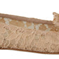 Elegant Beige Lace Vally Flats with Crystal Accent