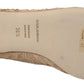 Elegant Beige Lace Vally Flats with Crystal Accent