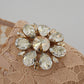 Elegant Beige Lace Vally Flats with Crystal Accent