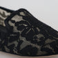 Elegant Black Lace Flat Shoes