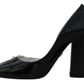 Elegant Crystals Embellished Leather Pumps