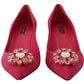 Elegant Pink Suede Pumps with Crystal Embellishments