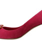 Elegant Pink Suede Pumps with Crystal Embellishments