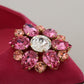 Elegant Pink Suede Pumps with Crystal Embellishments