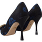 Elegant Crystal Embellished Blue Pumps