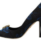 Elegant Crystal Embellished Blue Pumps