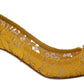 Yellow Lace Heels with Crystal Embellishment