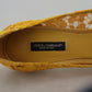 Yellow Lace Heels with Crystal Embellishment