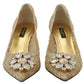 Radiant Gold Lace Crystals Heels