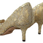 Radiant Gold Lace Crystals Heels