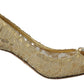 Radiant Gold Lace Crystals Heels