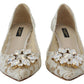 Elegant White Lace Heels with Crystal Accents