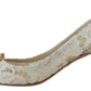Elegant White Lace Heels with Crystal Accents