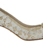 Elegant White Lace Heels with Crystal Accents