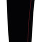 Sleek Black Velvet High-Waist Pants with Pink Stripes