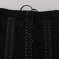 Elegant Black High-Waist Silk-Lined Skirt
