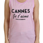 Exclusive Pink Striped Sleeveless Cotton Top