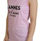 Exclusive Pink Striped Sleeveless Cotton Top