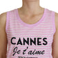Exclusive Pink Striped Sleeveless Cotton Top